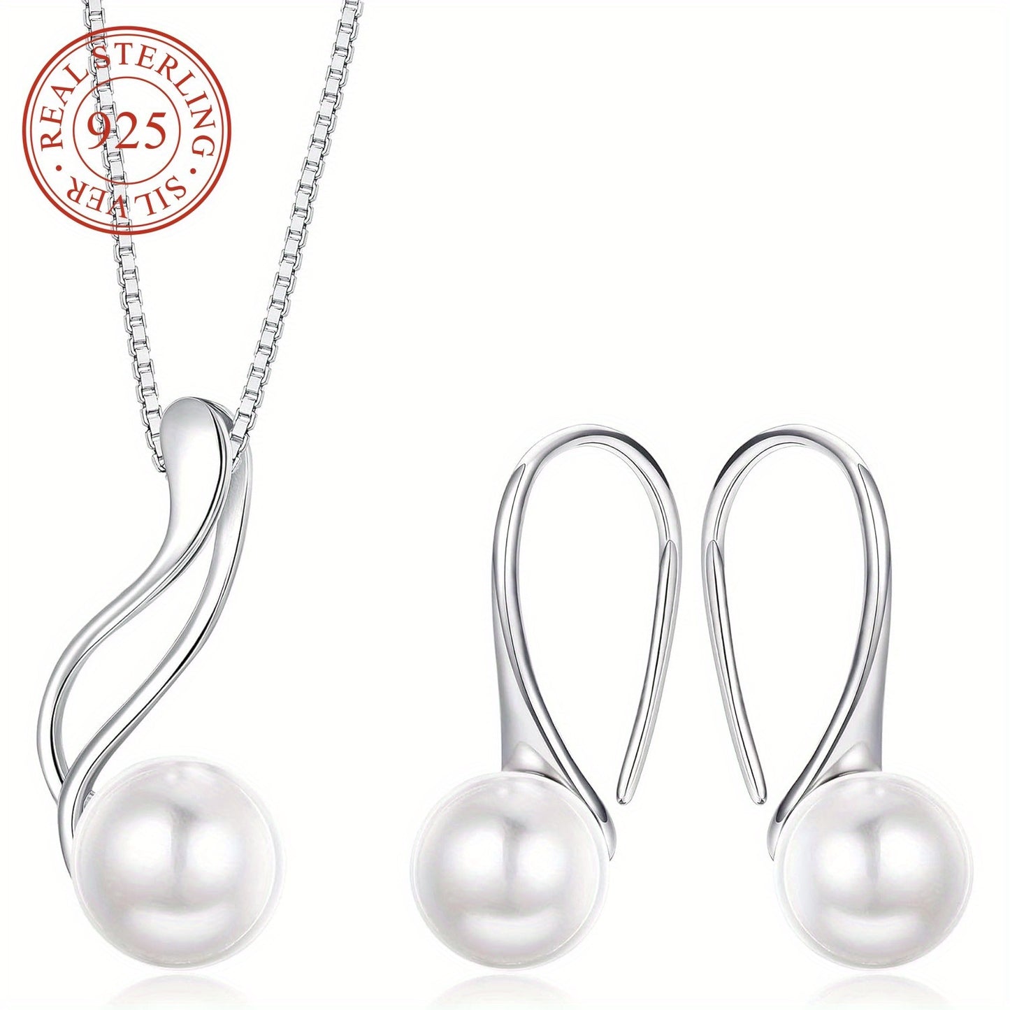 MILACOLATO 3-Piece Sterling Silver Pearl Jewelry Set – Elegant Freshwater Pearls for Every Occasion!