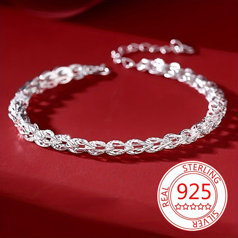 Graceful 925 Sterling Silver Phoenix Tail Bracelet – Simple, Fashionable Jewelry for Women!