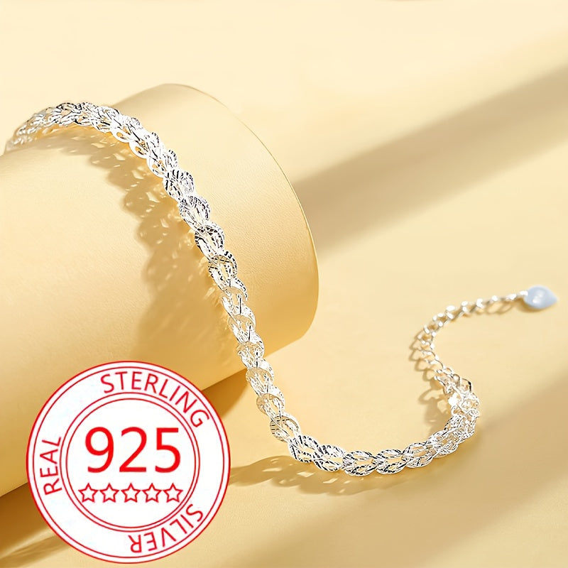 Graceful 925 Sterling Silver Phoenix Tail Bracelet – Simple, Fashionable Jewelry for Women!