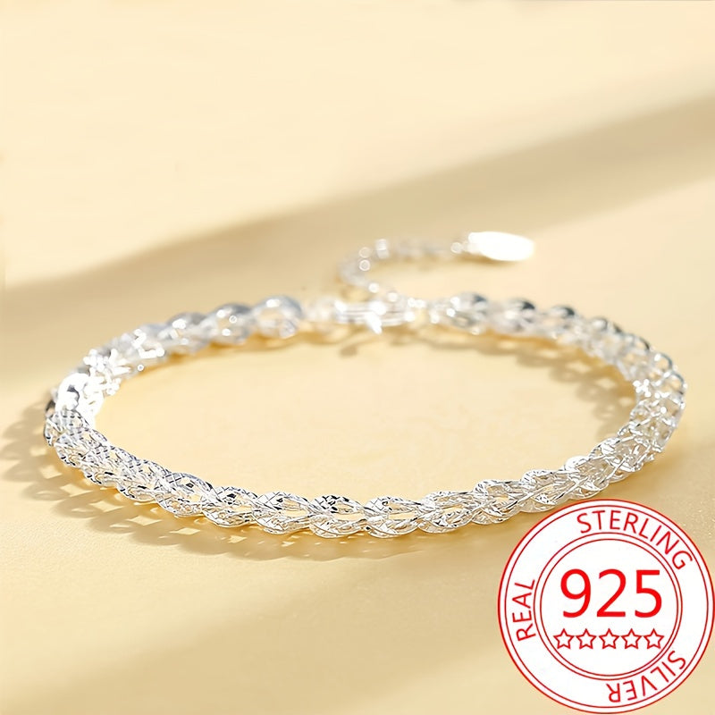 Graceful 925 Sterling Silver Phoenix Tail Bracelet – Simple, Fashionable Jewelry for Women!