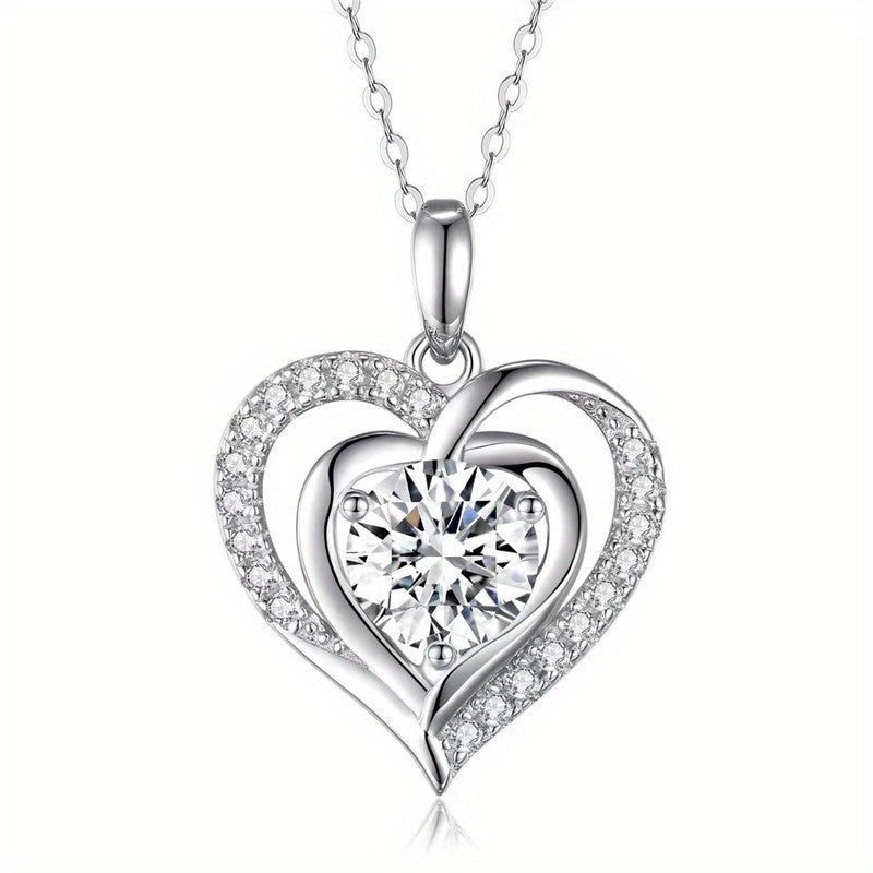 Heartfelt Elegance: 925 Sterling Silver Heart Pendant Necklace – The Perfect Gift for Every Woman!