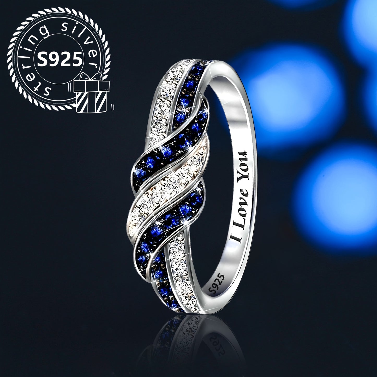 Elegant Twisted 925 Sterling Silver Ring – A Timeless Symbol of Forever Love!