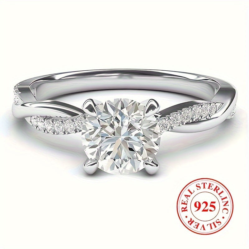 Elegant 925 Sterling Silver Engagement Ring – Timeless April Birthstone for Love and Celebration!