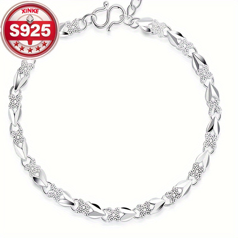 Retro Elegance: 925 Sterling Silver Bracelet – Timeless Style for Daily Wear & Valentine’s Day Gifts!