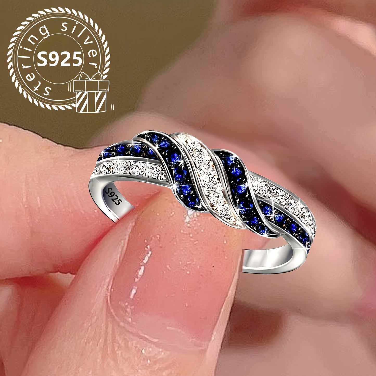 Elegant Twisted 925 Sterling Silver Ring – A Timeless Symbol of Forever Love!