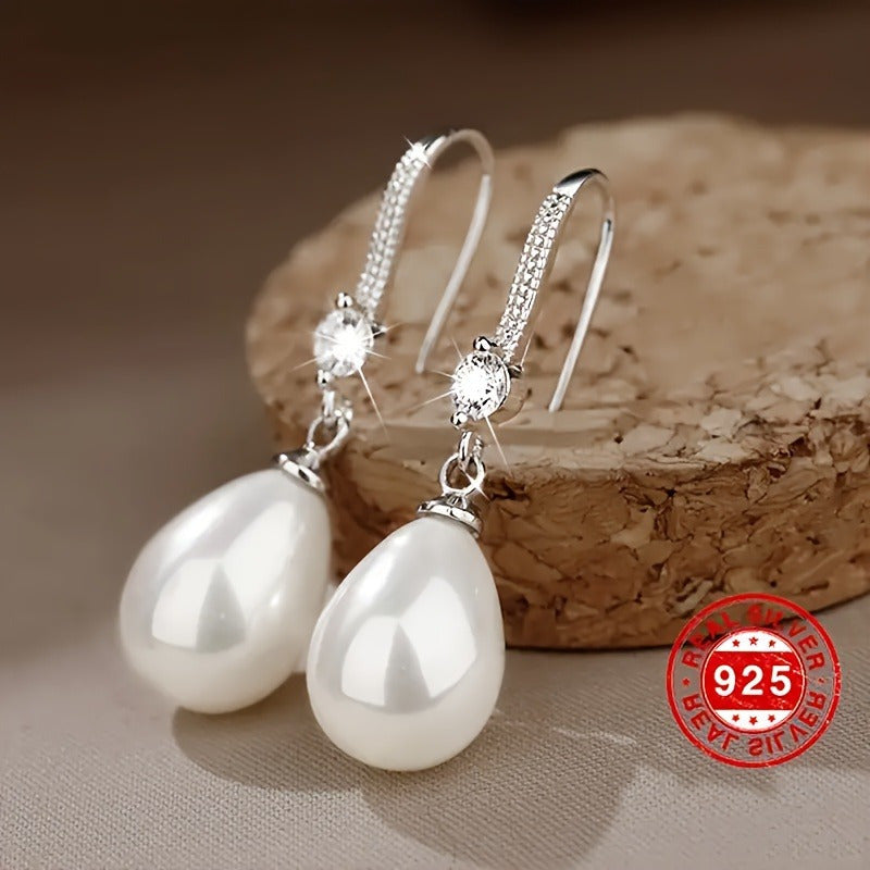 Elegant Simplicity: 925 Sterling Silver Freshwater Pearl Jewelry Set – Perfect for Any Occasion!