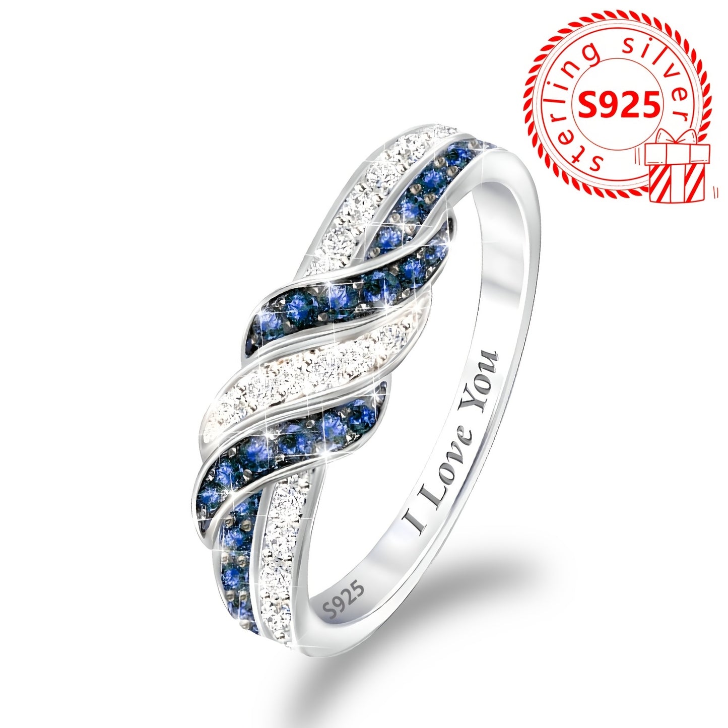 Elegant Twisted 925 Sterling Silver Ring – A Timeless Symbol of Forever Love!